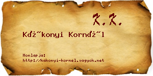 Kákonyi Kornél névjegykártya