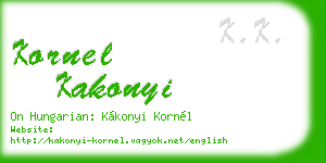 kornel kakonyi business card